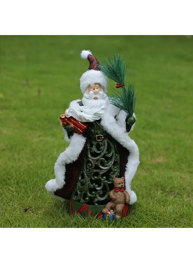 Green Santa Claus Resin Christmas Decoration For Home Living Room Outdoor Garden - Image 5